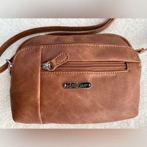 NWOT Vegan Leather MultiSac Mini Dynamic Crossbody Bag in Cognac